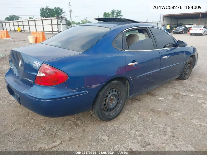 2006 Buick Lacrosse Cx VIN: 2G4WC582761184009 Lot: 39370324