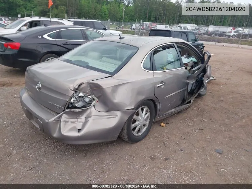 2006 Buick Lacrosse Cxl VIN: 2G4WD582261204020 Lot: 39702529