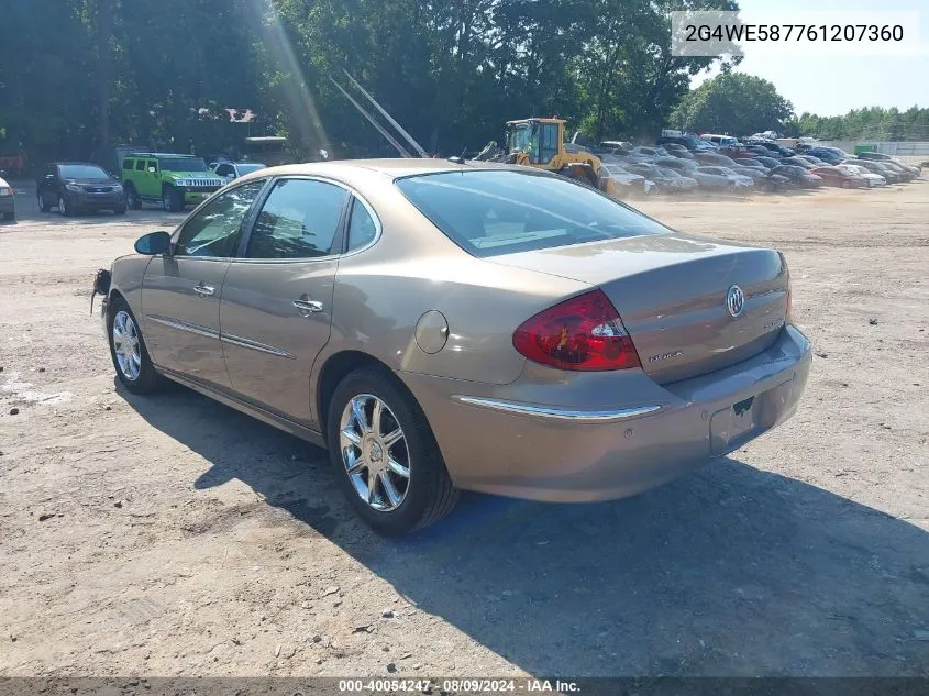 2006 Buick Lacrosse Cxs VIN: 2G4WE587761207360 Lot: 40054247