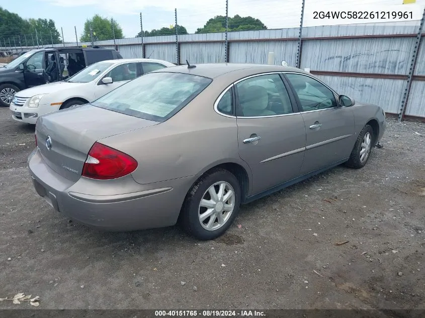 2006 Buick Lacrosse Cx VIN: 2G4WC582261219961 Lot: 40151765