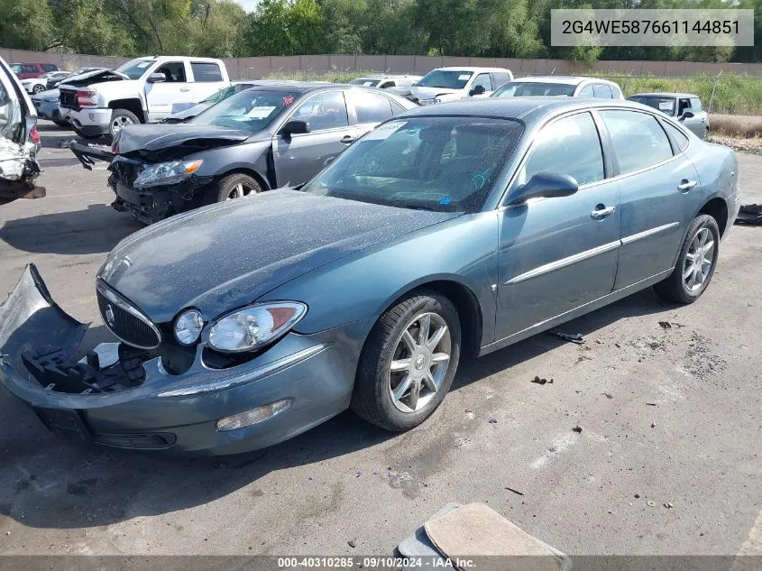 2006 Buick Lacrosse Cxs VIN: 2G4WE587661144851 Lot: 40310285