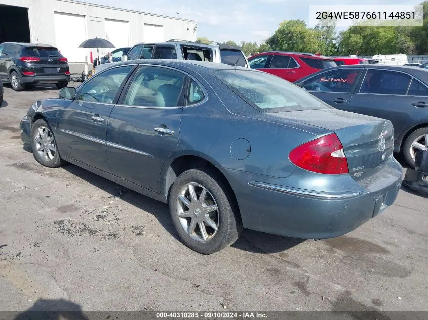 2006 Buick Lacrosse Cxs VIN: 2G4WE587661144851 Lot: 40310285