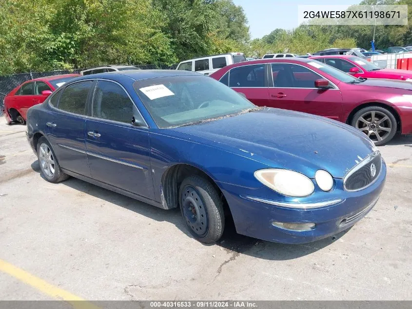 2006 Buick Lacrosse Cxs VIN: 2G4WE587X61198671 Lot: 40316533