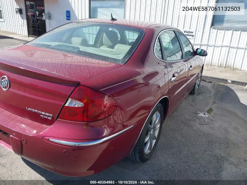 2006 Buick Lacrosse Cxs VIN: 2G4WE587061132503 Lot: 40354983