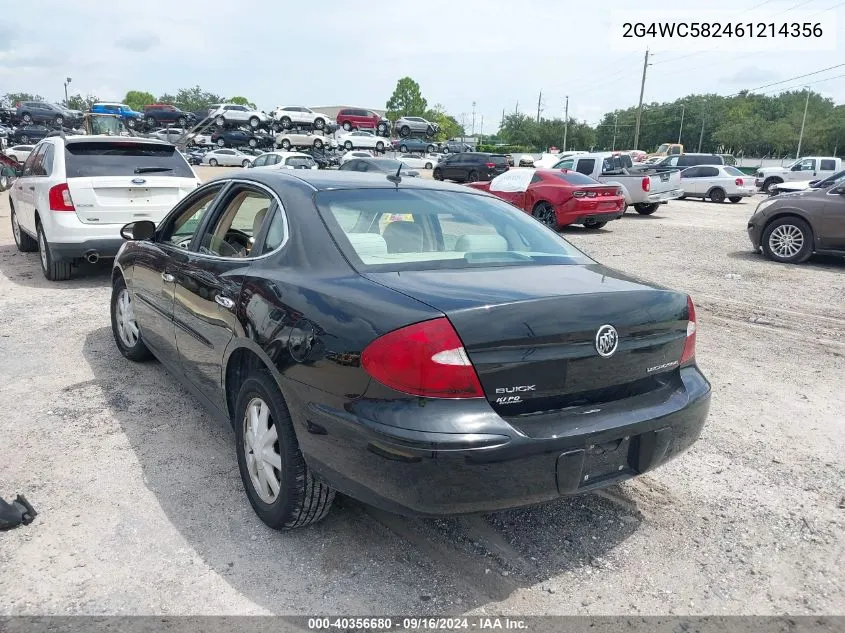 2G4WC582461214356 2006 Buick Lacrosse Cx