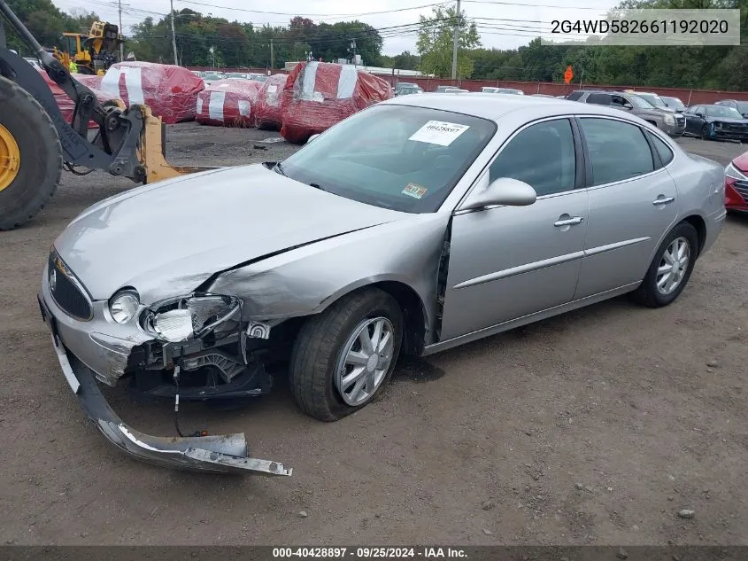 2006 Buick Lacrosse Cxl VIN: 2G4WD582661192020 Lot: 40428897