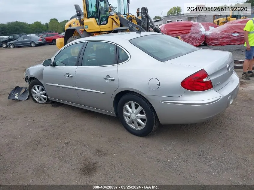 2006 Buick Lacrosse Cxl VIN: 2G4WD582661192020 Lot: 40428897