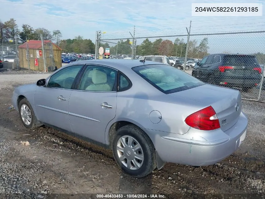 2006 Buick Lacrosse Cx VIN: 2G4WC582261293185 Lot: 40433453