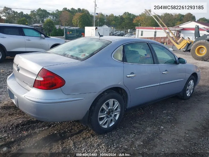 2006 Buick Lacrosse Cx VIN: 2G4WC582261293185 Lot: 40433453