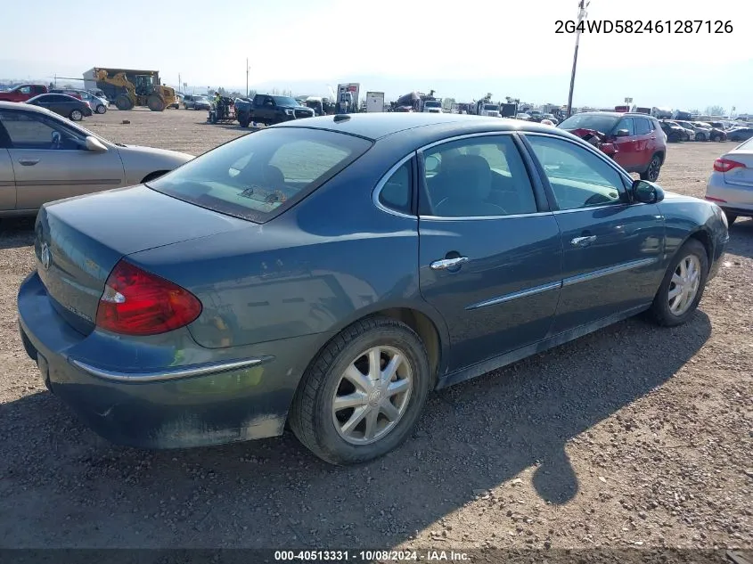 2006 Buick Lacrosse Cxl VIN: 2G4WD582461287126 Lot: 40513331