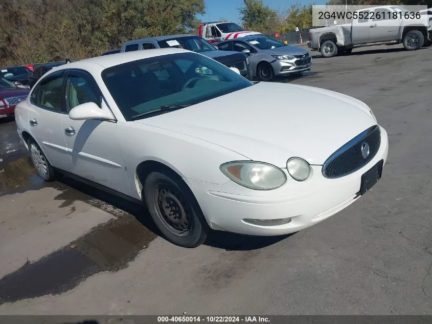 2006 Buick Lacrosse Cx VIN: 2G4WC552261181636 Lot: 40650014