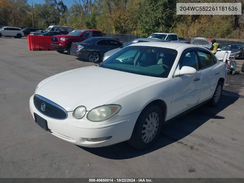 2006 Buick Lacrosse Cx VIN: 2G4WC552261181636 Lot: 40650014