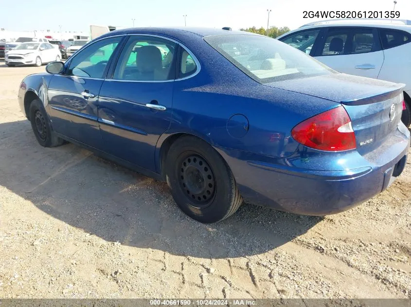 2006 Buick Lacrosse Cx VIN: 2G4WC582061201359 Lot: 40661590