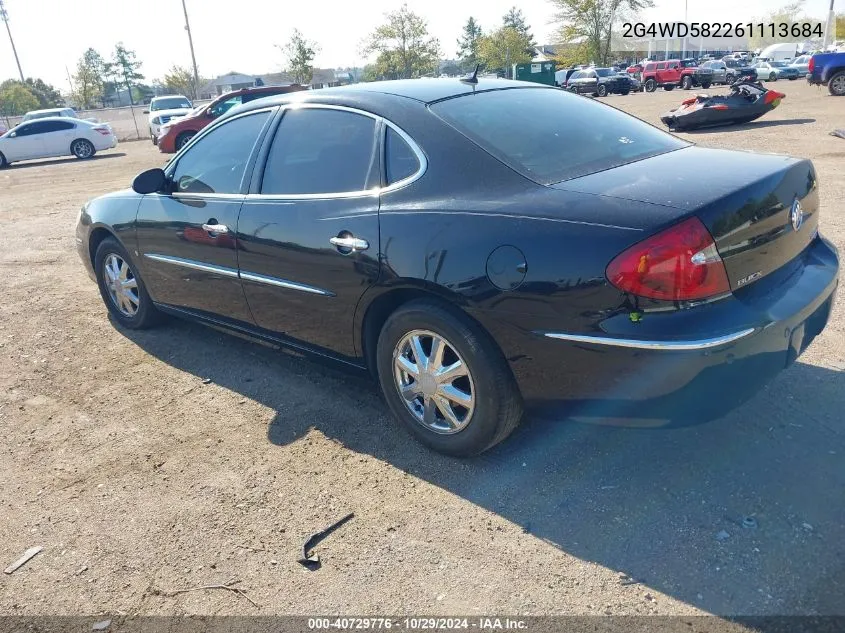 2006 Buick Lacrosse Cxl VIN: 2G4WD582261113684 Lot: 40729776