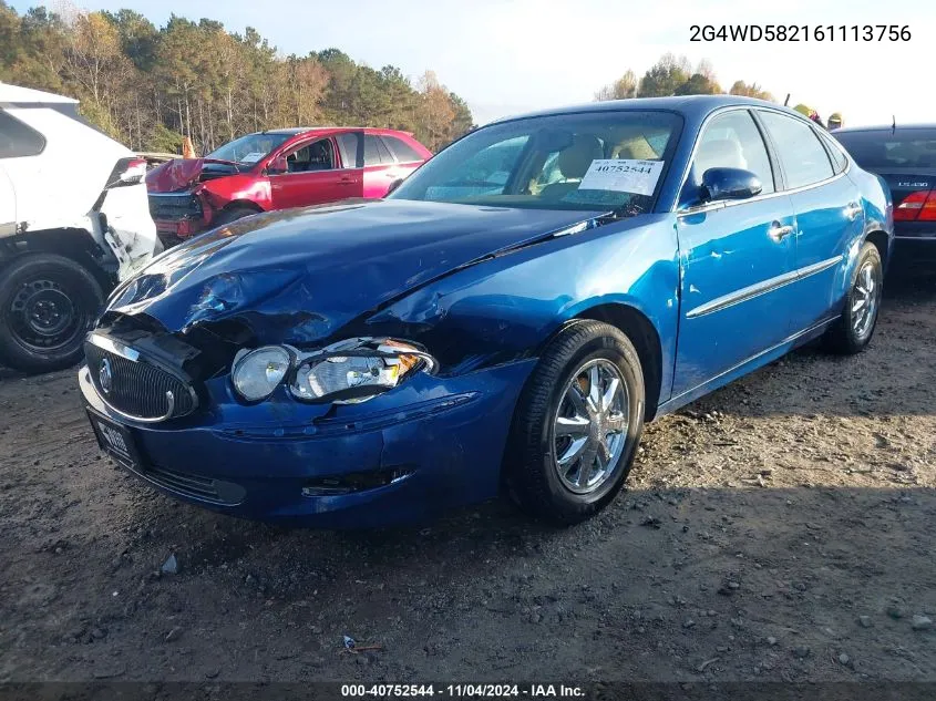 2006 Buick Lacrosse Cxl VIN: 2G4WD582161113756 Lot: 40752544