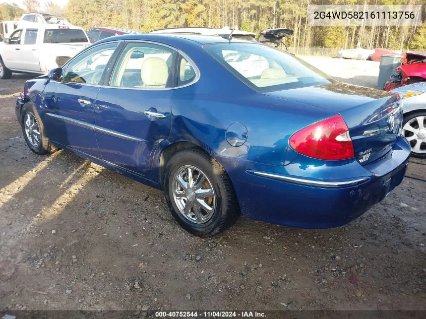 2006 Buick Lacrosse Cxl VIN: 2G4WD582161113756 Lot: 40752544