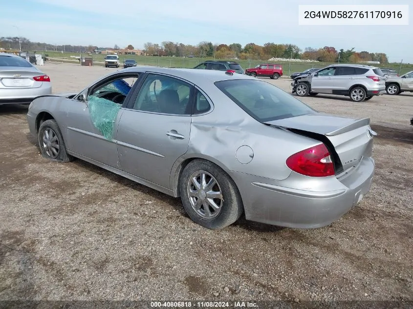 2006 Buick Lacrosse Cxl VIN: 2G4WD582761170916 Lot: 40806818