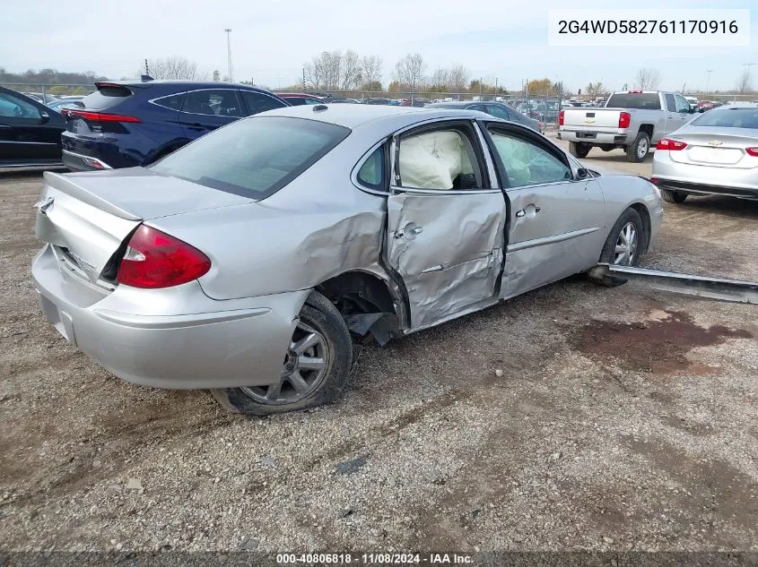 2006 Buick Lacrosse Cxl VIN: 2G4WD582761170916 Lot: 40806818