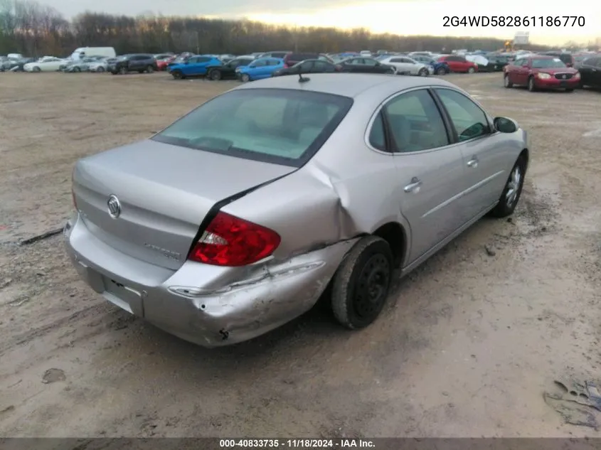 2006 Buick Lacrosse Cxl VIN: 2G4WD582861186770 Lot: 40833735