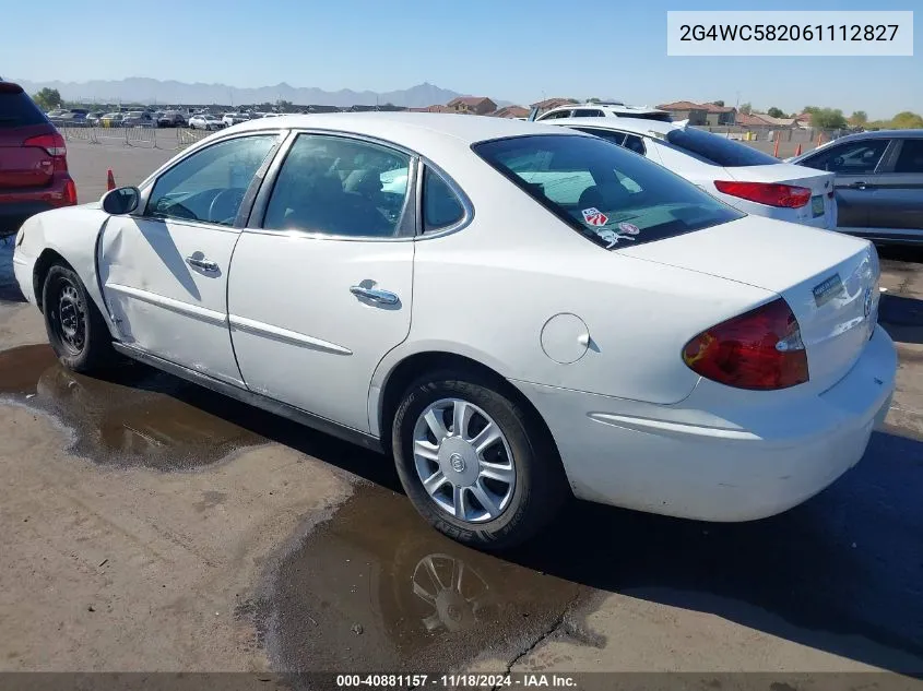 2006 Buick Lacrosse Cx VIN: 2G4WC582061112827 Lot: 40881157