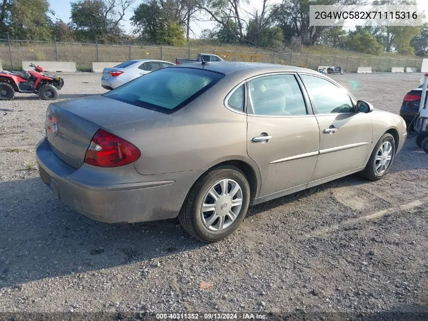 2G4WC582X71115316 2007 Buick Lacrosse Cx