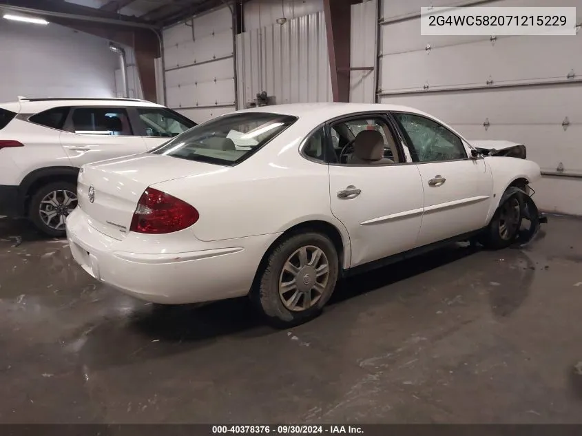 2007 Buick Lacrosse Cx VIN: 2G4WC582071215229 Lot: 40378376