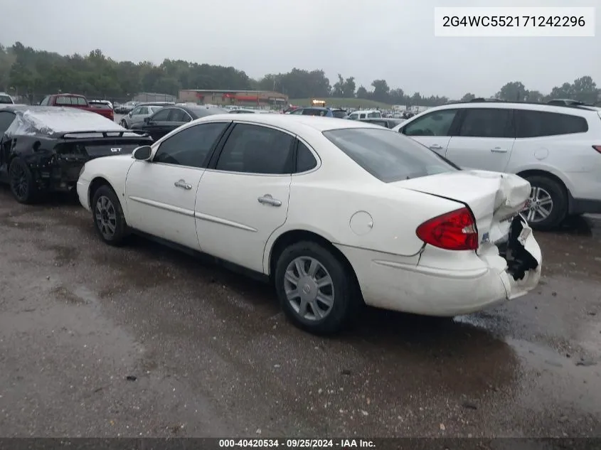 2007 Buick Lacrosse Cx VIN: 2G4WC552171242296 Lot: 40420534