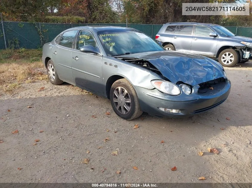 2007 Buick Lacrosse Cx VIN: 2G4WC582171114605 Lot: 40794816