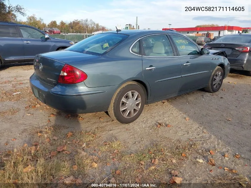 2007 Buick Lacrosse Cx VIN: 2G4WC582171114605 Lot: 40794816