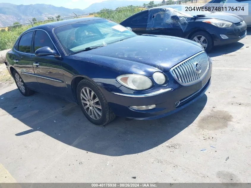 2008 Buick Lacrosse Cxs VIN: 2G4WE587481176474 Lot: 40175938