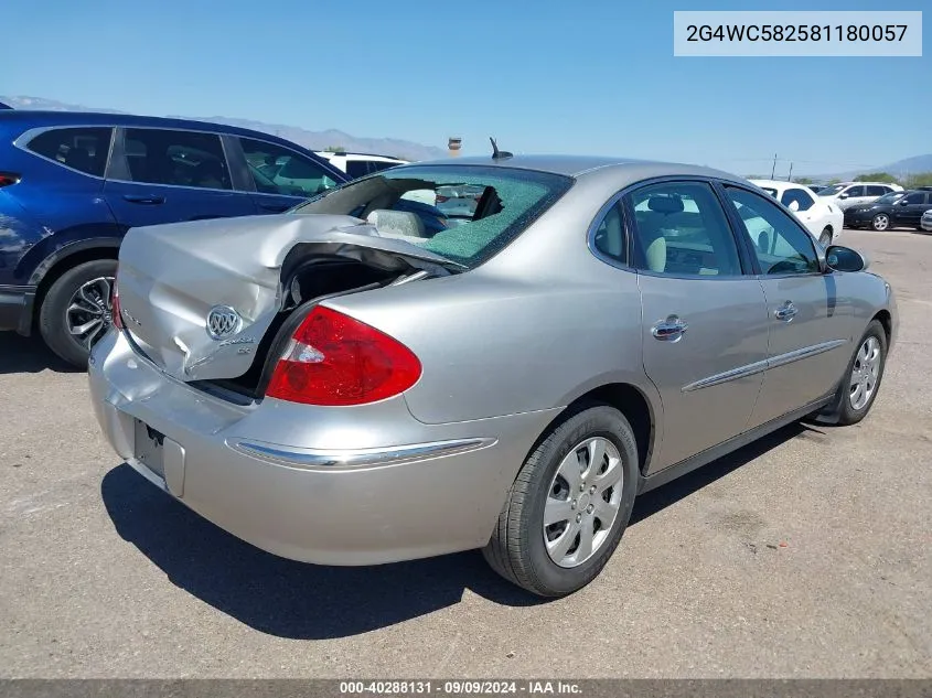 2008 Buick Lacrosse Cx VIN: 2G4WC582581180057 Lot: 40288131