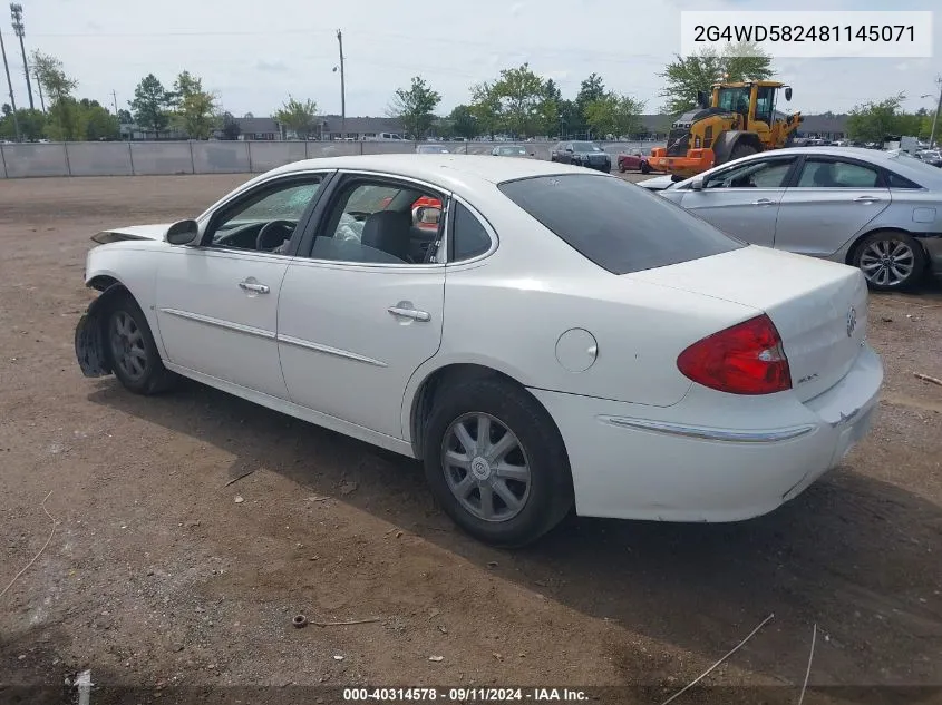 2008 Buick Lacrosse Cxl VIN: 2G4WD582481145071 Lot: 40314578