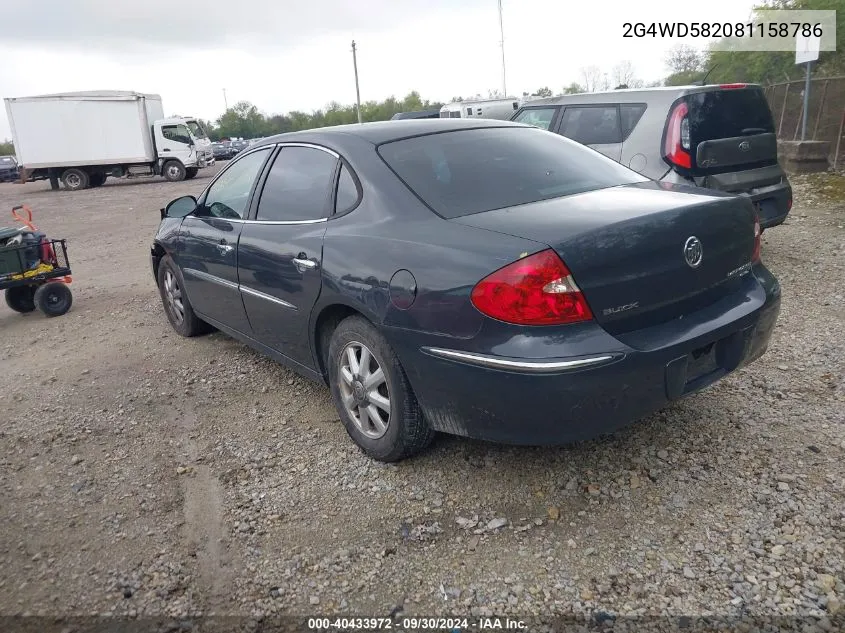 2008 Buick Lacrosse Cxl VIN: 2G4WD582081158786 Lot: 40433972