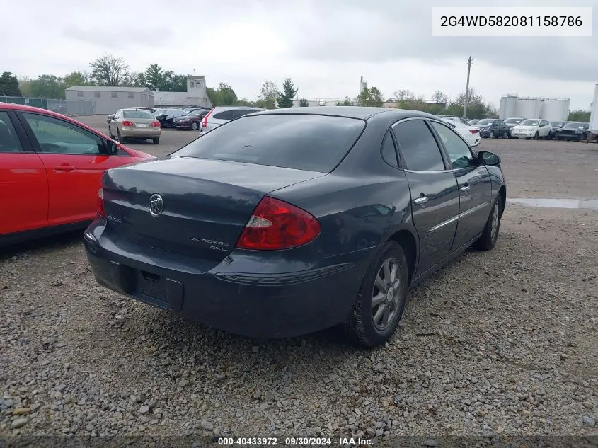 2G4WD582081158786 2008 Buick Lacrosse Cxl