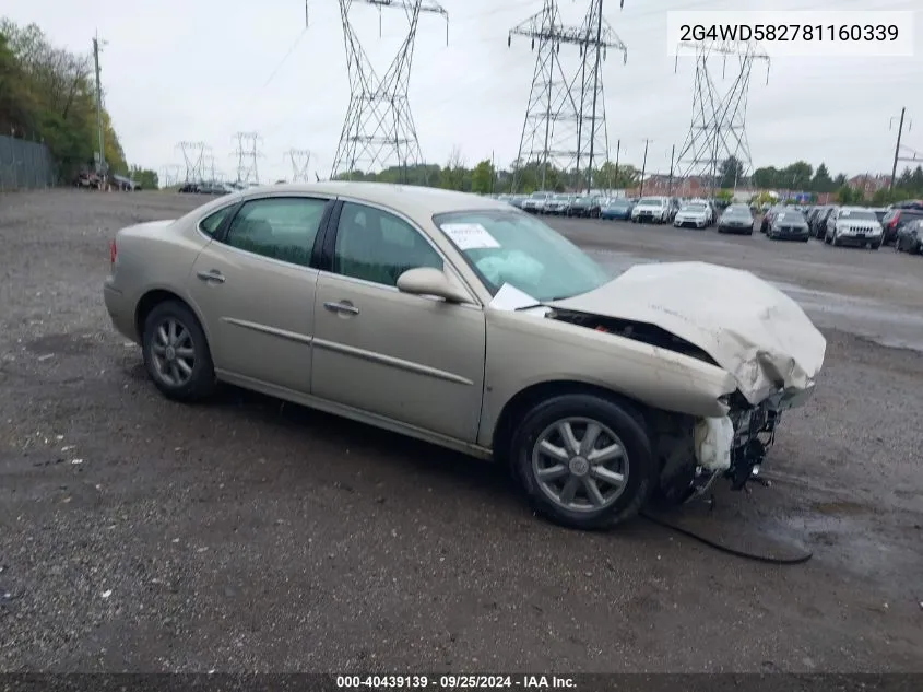 2G4WD582781160339 2008 Buick Lacrosse Cxl