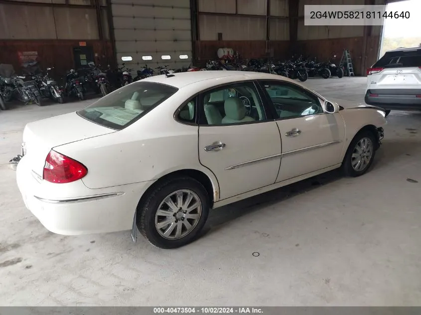 2008 Buick Lacrosse Cxl VIN: 2G4WD582181144640 Lot: 40473504