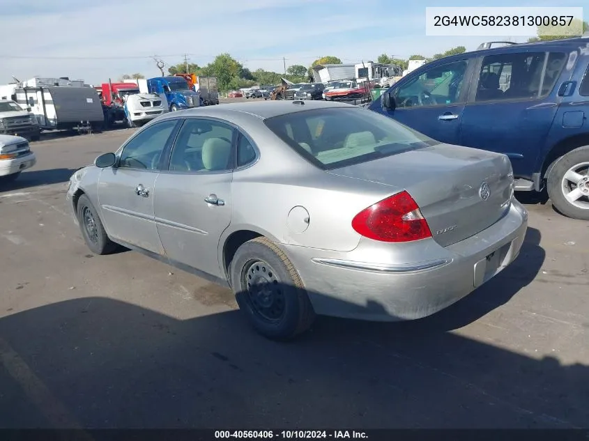 2008 Buick Lacrosse Cx VIN: 2G4WC582381300857 Lot: 40560406