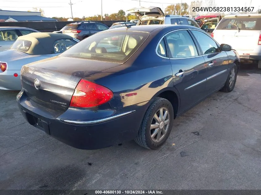 2G4WD582381334567 2008 Buick Lacrosse Cxl