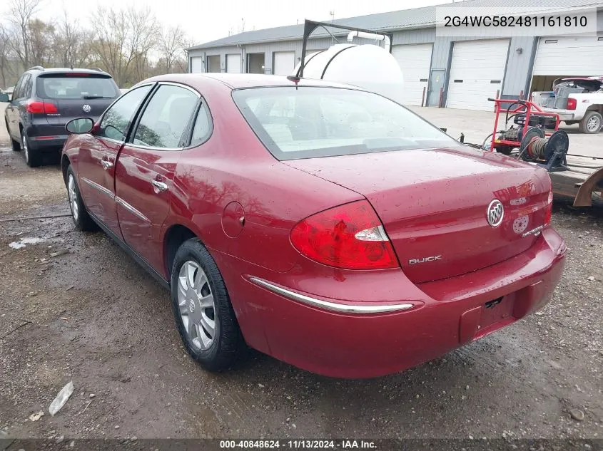 2008 Buick Lacrosse Cx VIN: 2G4WC582481161810 Lot: 40848624