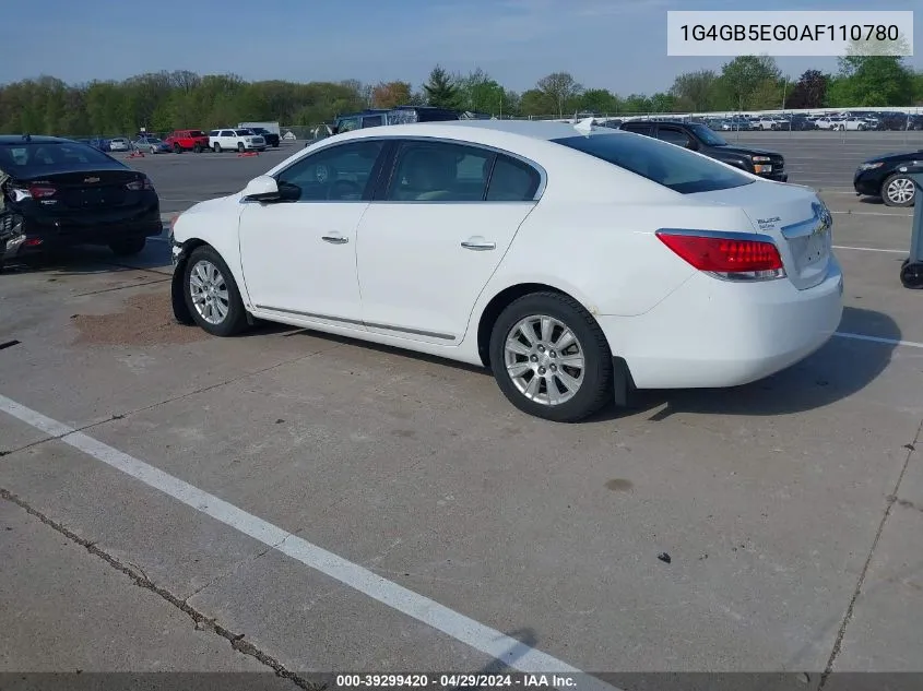 2010 Buick Lacrosse Cx VIN: 1G4GB5EG0AF110780 Lot: 39299420