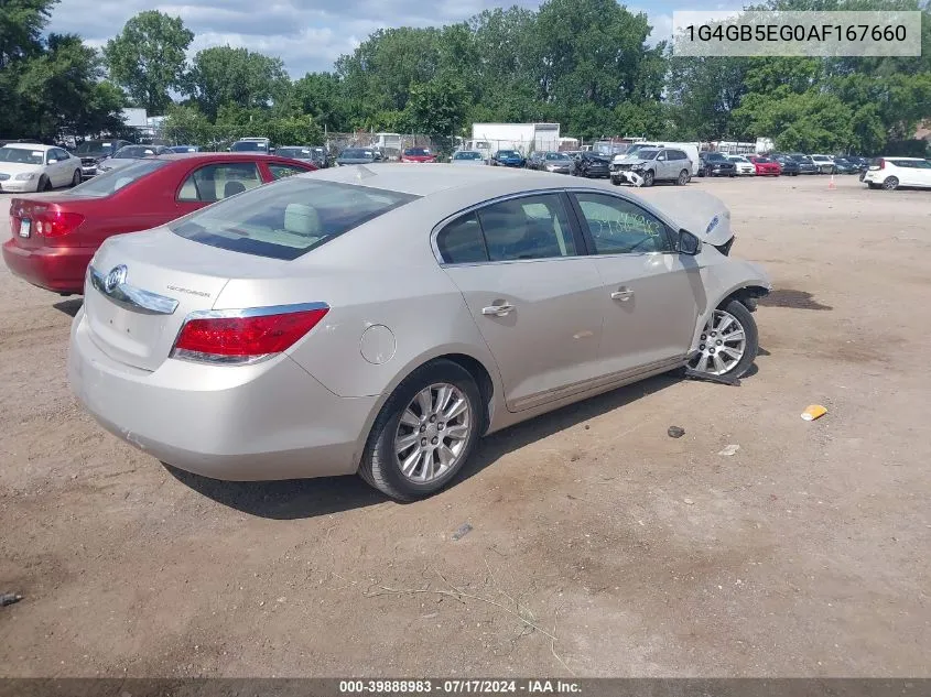 2010 Buick Lacrosse Cx VIN: 1G4GB5EG0AF167660 Lot: 39888983