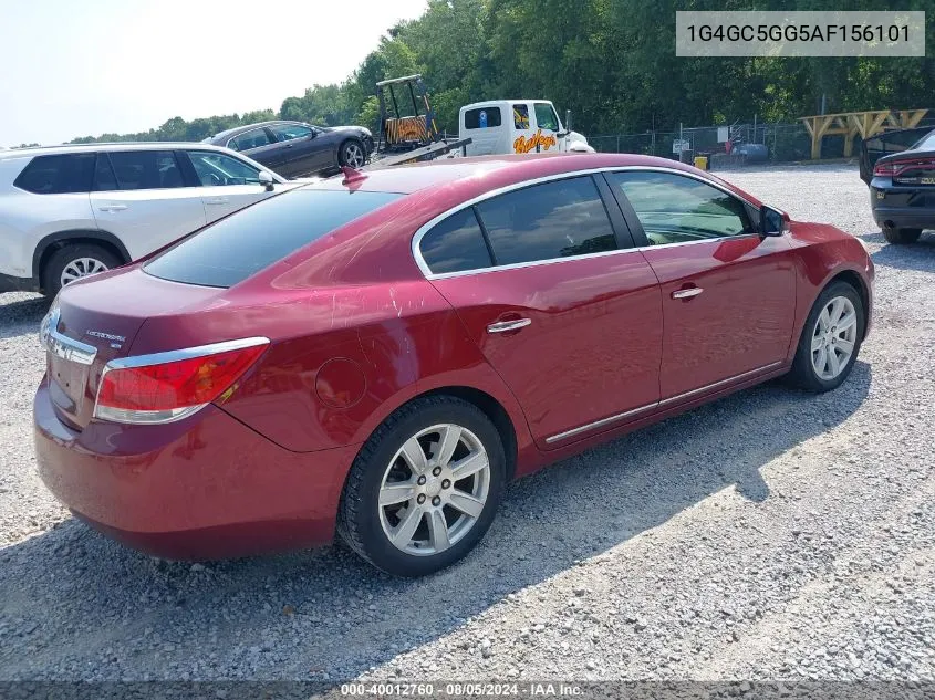 2010 Buick Lacrosse Cxl VIN: 1G4GC5GG5AF156101 Lot: 40012760