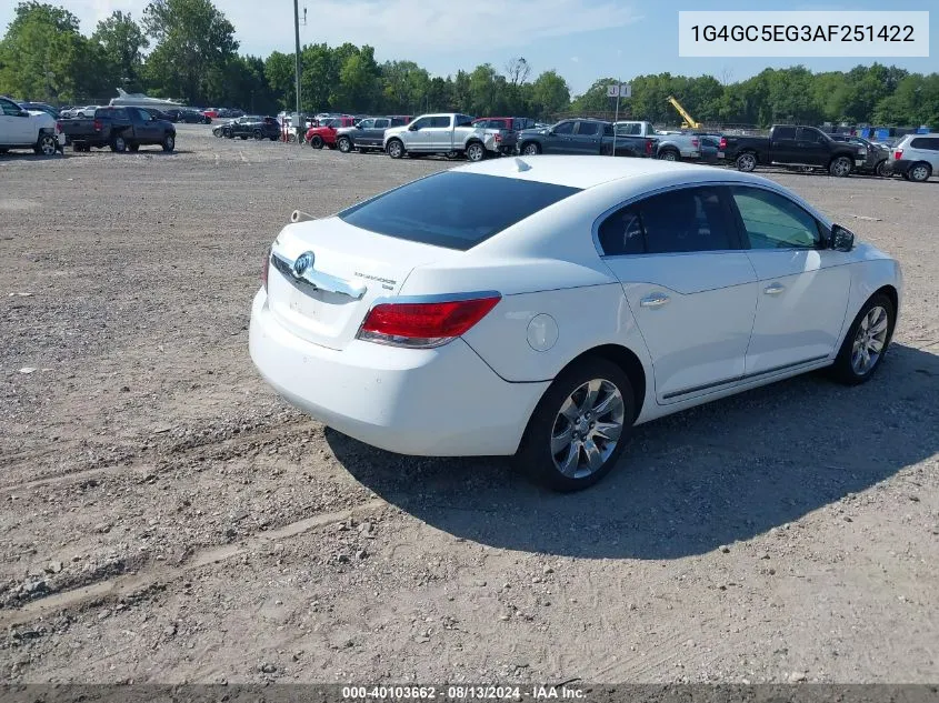 2010 Buick Lacrosse Cxl VIN: 1G4GC5EG3AF251422 Lot: 40103662