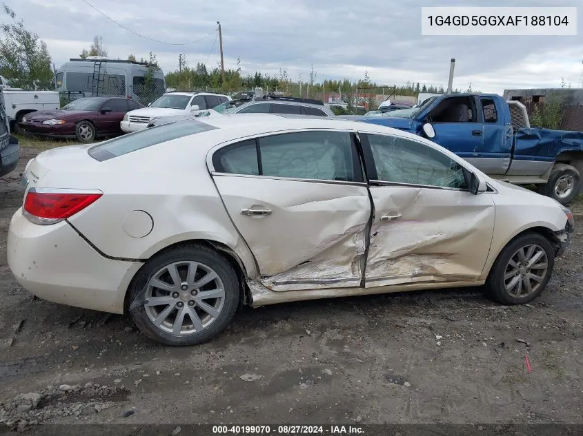 1G4GD5GGXAF188104 2010 Buick Lacrosse Cxl