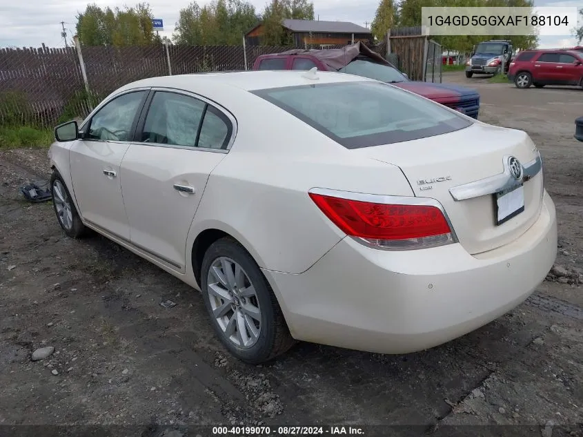 2010 Buick Lacrosse Cxl VIN: 1G4GD5GGXAF188104 Lot: 40199070