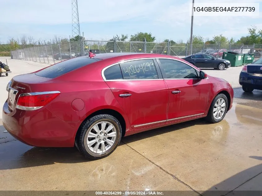 2010 Buick Lacrosse Cx VIN: 1G4GB5EG4AF277739 Lot: 40264299