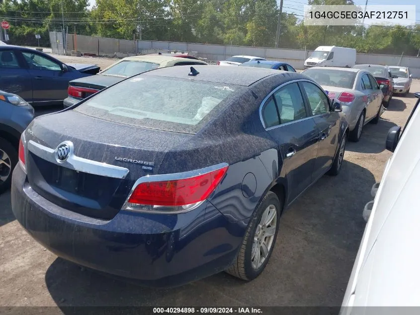 2010 Buick Lacrosse Cxl VIN: 1G4GC5EG3AF212751 Lot: 40294898