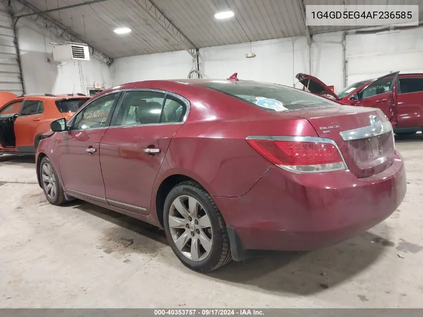 2010 Buick Lacrosse Cxl VIN: 1G4GD5EG4AF236585 Lot: 40353757