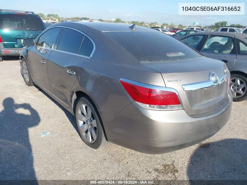 1G4GC5EG6AF316652 2010 Buick Lacrosse Cxl