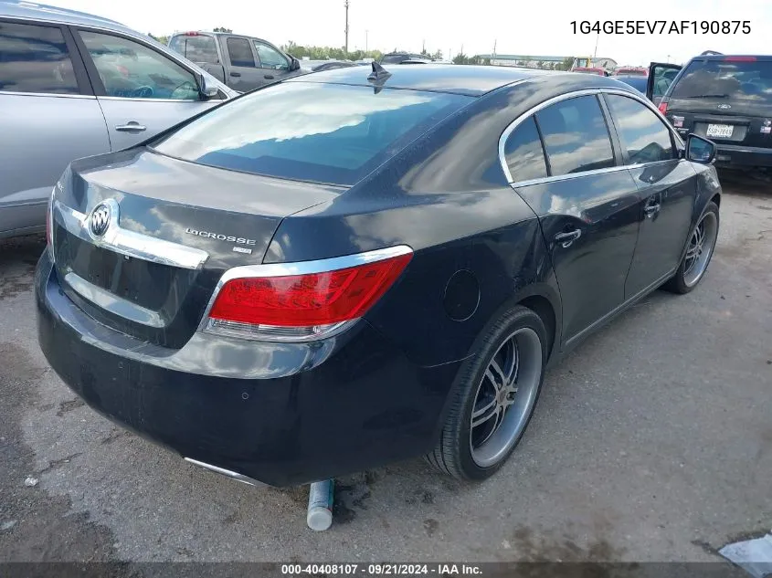 2010 Buick Lacrosse Cxs VIN: 1G4GE5EV7AF190875 Lot: 40408107